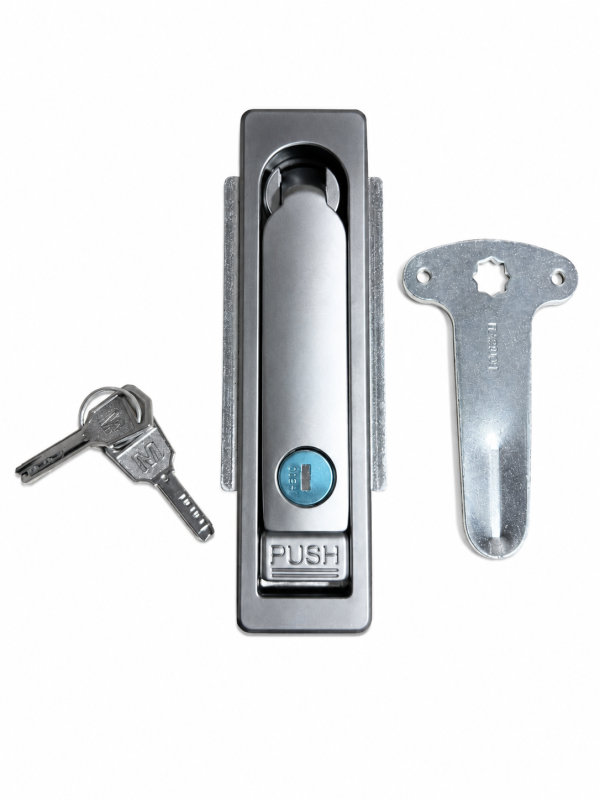 Chapa Push Cromada Palanca Lateral Con Llave