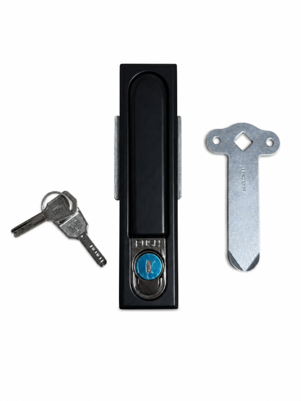 Chapa Push Negra Palanca Lateral Con Llave