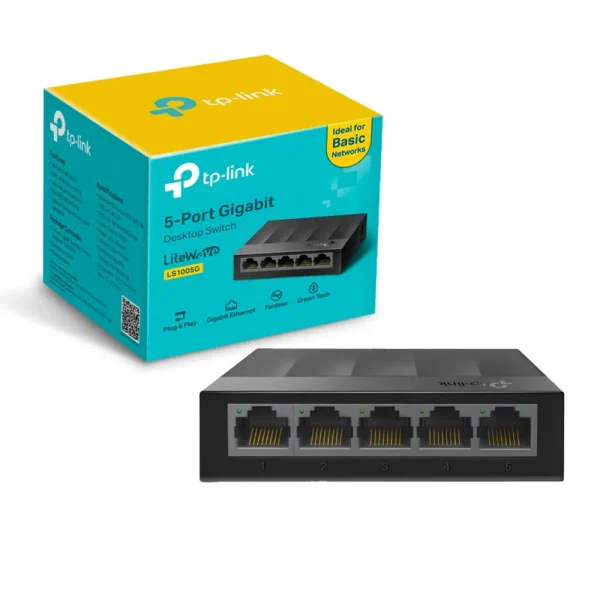 Switch TP-Link 5 Puertos 10/100/1000 Mbps – Negro